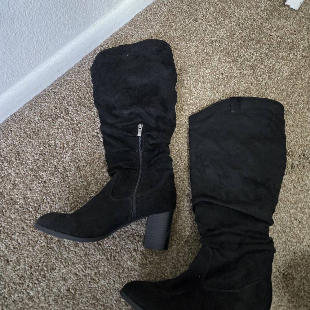 Journee Collection Black Heeled Boots